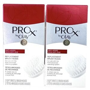 Olay ProX Replacement Brush Heads 4 Count 2 Pack Facial Cleansing System New OS